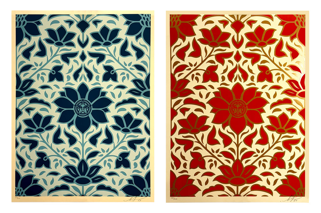 SHEPARD FAIREY 'Obey Deco Floral Pattern' (2024) Screen Print Set - Signari Gallery