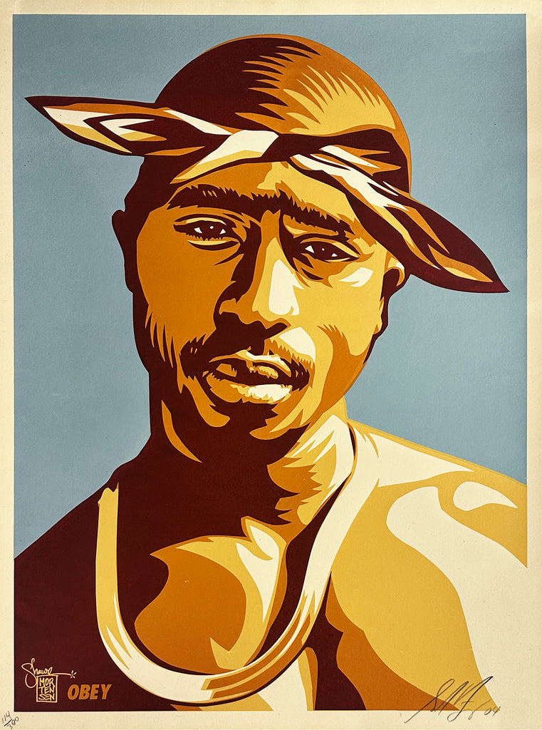 SHEPARD FAIREY 'Tupac' (blue) Screen Print - Signari Gallery