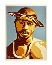 Load image into Gallery viewer, SHEPARD FAIREY 'Tupac' (blue) Screen Print - Signari Gallery