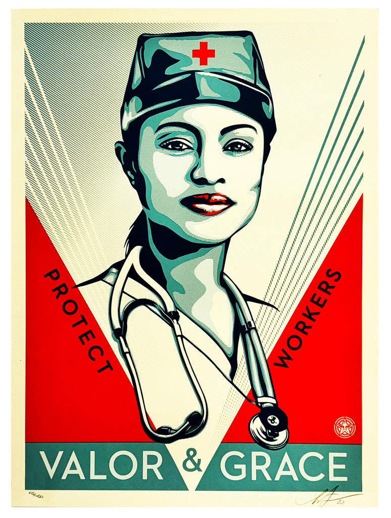 SHEPARD FAIREY 'Valor & Grace Nurse' (2020) Screen Print - Signari Gallery