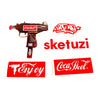 SKET-ONE 'Coca-Sket Uzi' (2025) Designer Resin Art Sculpture + Giclee Print - Signari Gallery