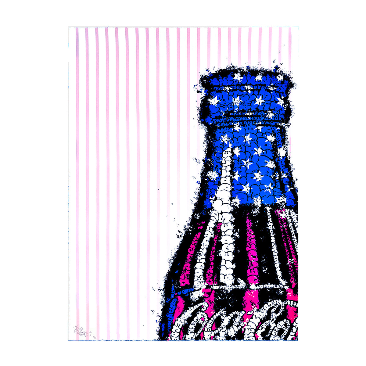 TILT 'Coke' (2015) Screen Print (pink lines) (#19) | Signari Gallery