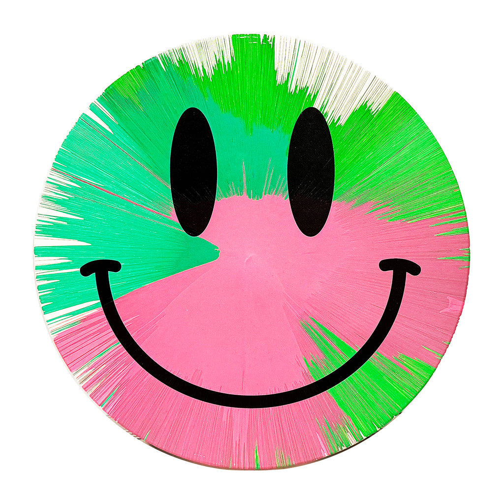 XHEIST 'Euphoric Smiley Spin' (2024) Original Acrylic on Wood - Signari Gallery