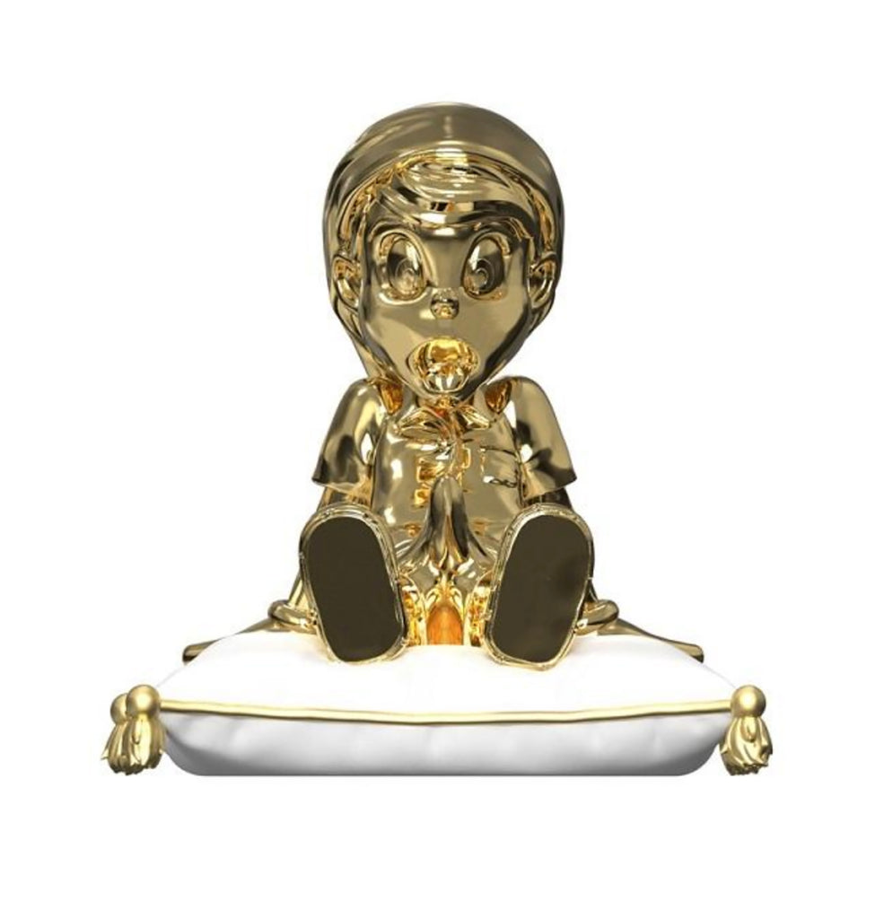 JUCE GACE 'A Wood Awakening: Chill-Out' (gold chrome) Porcelain Art Figure