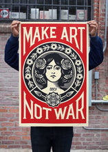Load image into Gallery viewer, SHEPARD FAIREY 'Make Art Not War' Offset Lithograph