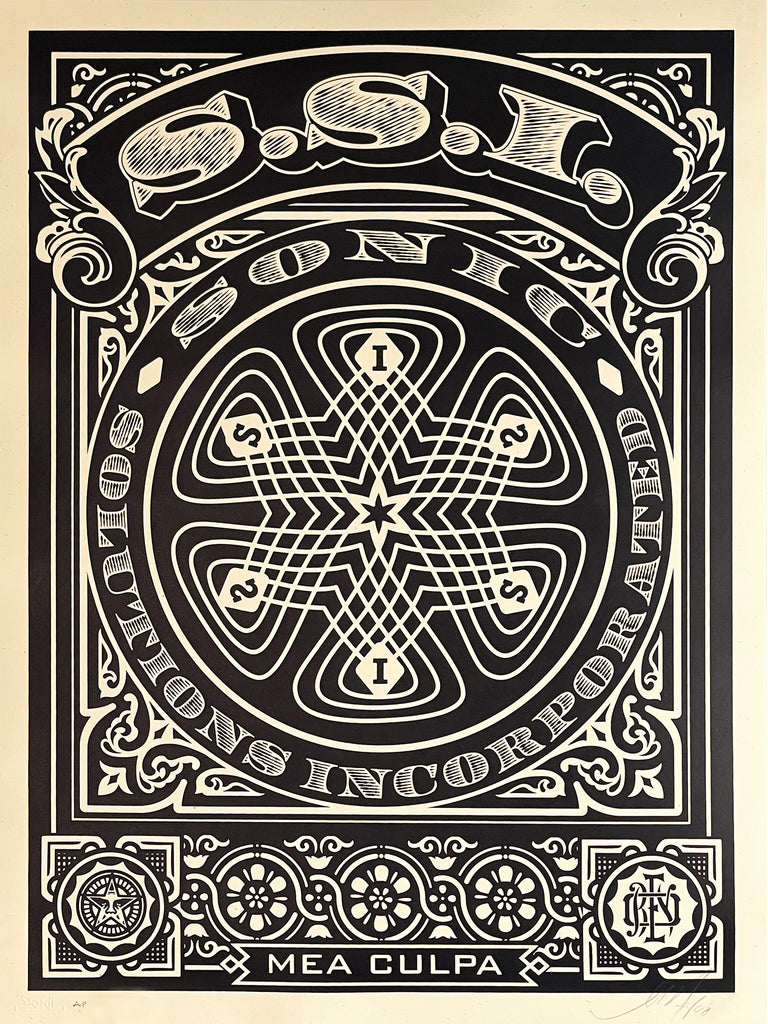 SHEPARD FAIREY 'SSI: Mea Culpa' (black) Screen Print