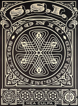 Load image into Gallery viewer, SHEPARD FAIREY 'SSI: Mea Culpa' (black) Screen Print