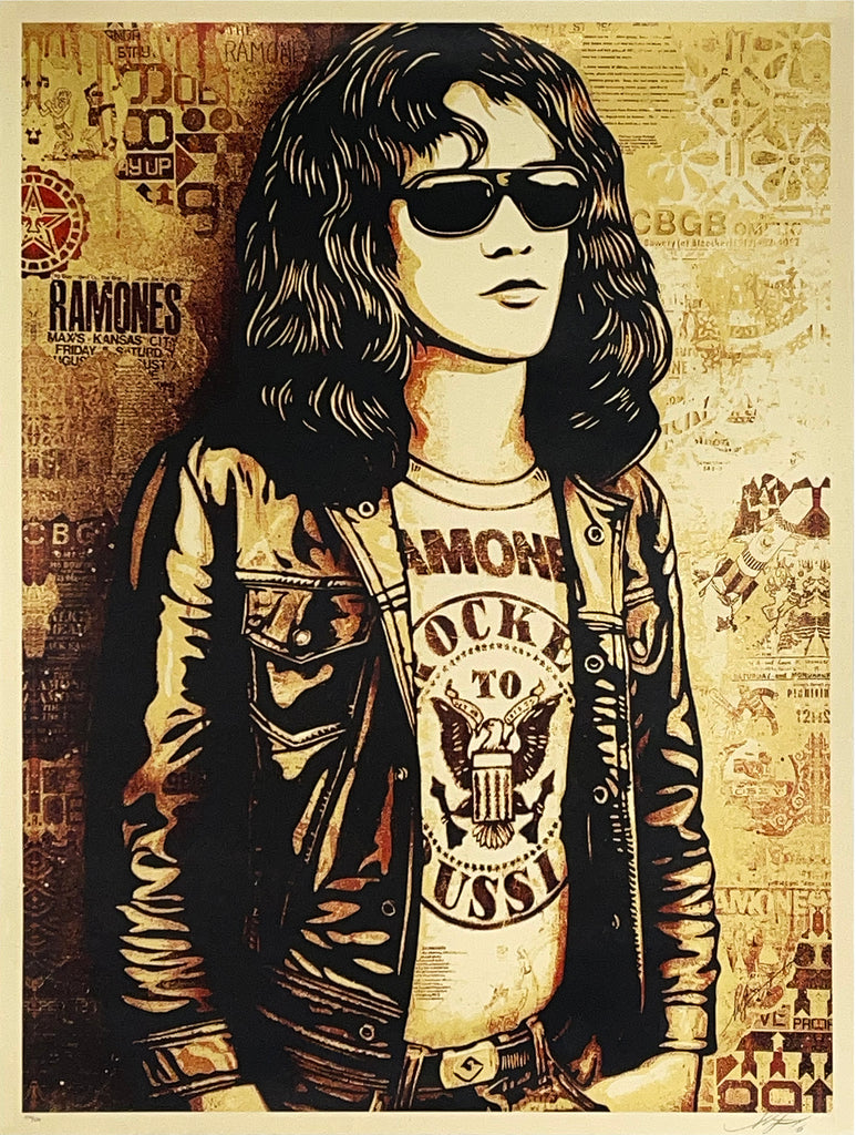 SHEPARD FAIREY 'Tommy Ramone' (red) Screen Print (270)