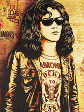 Load image into Gallery viewer, SHEPARD FAIREY 'Tommy Ramone' (red) Screen Print (270)