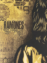 Load image into Gallery viewer, SHEPARD FAIREY 'Tommy Ramone' (gold) Screen Print (280)