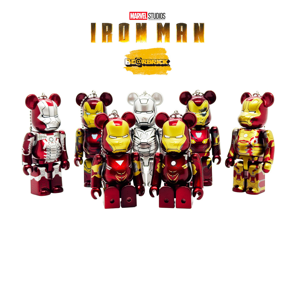 MARVEL x Be@rbrick 'Iron Man' (2022) Designer Art Figure Keychain Collection