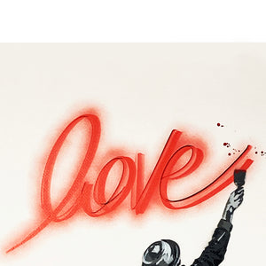 ALESSIO B 'Paint Love' (2020) Hand-Finished Screen Print (white) - Signari Gallery 