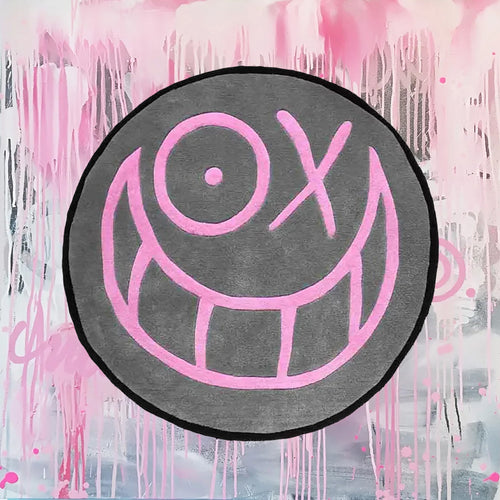 ANDRE SARAIVA 'Mr.A x Smiley' (2021) Round Tufted Area Rug