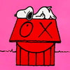 MR. ANDRE 'Snoopy Naps on Red House' (2018) Rare Peanuts Screen Print - Signari Gallery 