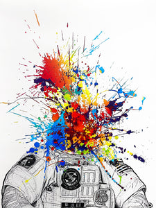 BALDART aka ANDY BAKER 'God of Art' (2015) Giclée on Canvas - Signari Gallery 