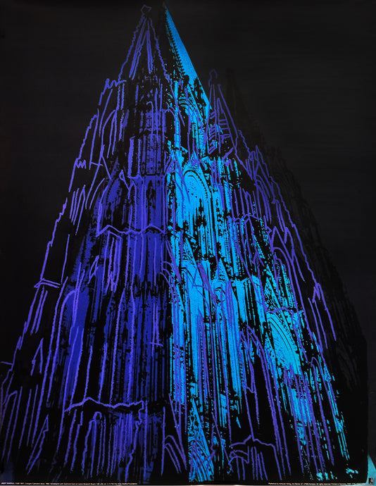 ANDY WARHOL 'Cologne Cathedral' (1985) Rare Offset Lithograph Print (blue)