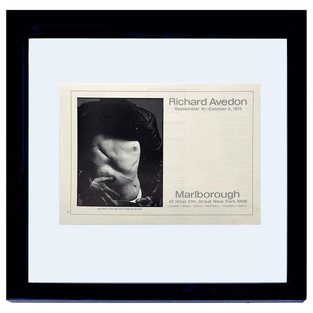 ANDY WARHOL x RICHARD AVEDON 'Andy Warhol: Artist' (1975) Framed Original Gallery Show Flyer