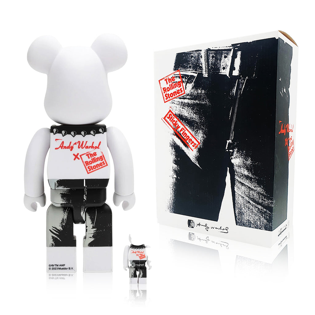 ANDY WARHOL x Be@rbrick 'Rolling Stones: Sticky Fingers' (2023) Designer Art Figure Set - Signari Gallery 