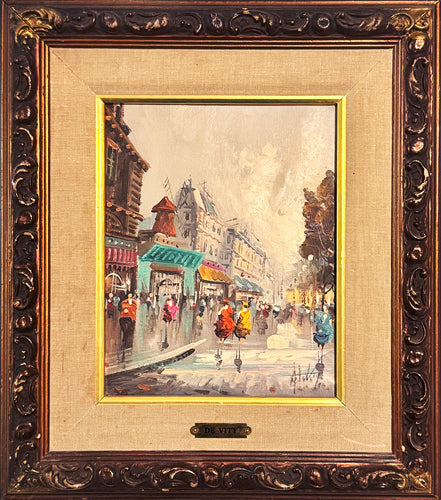 ANTONIO DeVITY 'Paris Street Scene 1' (1950-60's) Framed Original Oil on Canvas - Signari Gallery 