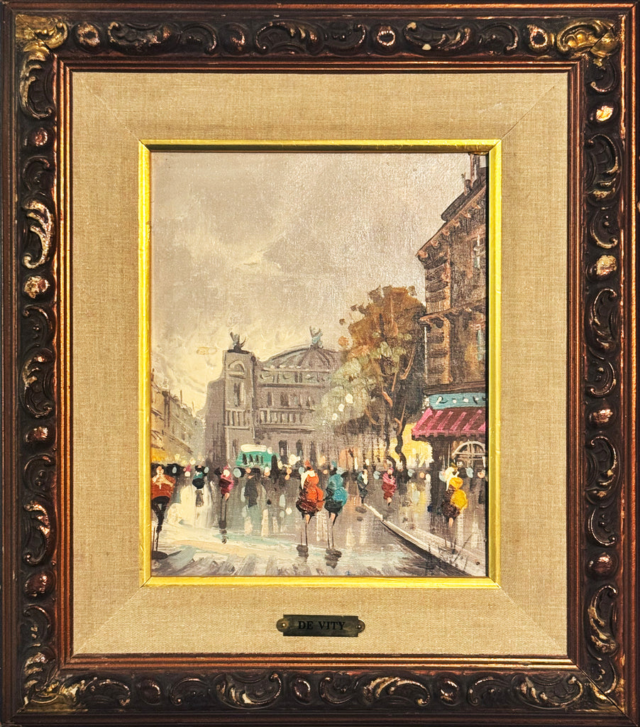 ANTONIO DeVITY 'Paris Street Scene 2' (1950-60's) Framed Original Oil on Canvas