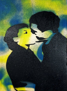 ARMANDO CHAINSAWHANDS 'The Kiss' (2018) Original Spray/Stencil on Wood - Signari Gallery 