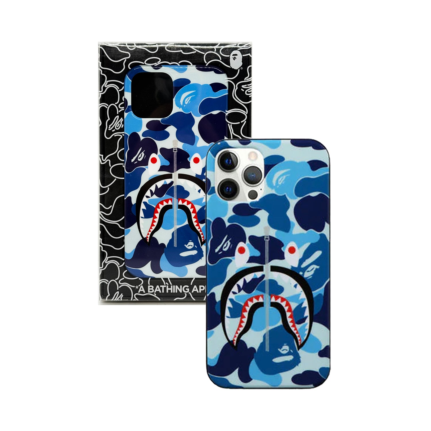 BAPE 'ABC Camo Shark' (2021) iPhone 12/12 Pro Case (blue