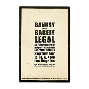 BANKSY 'Barely Legal' (2006) RARE Original Framed Show Card