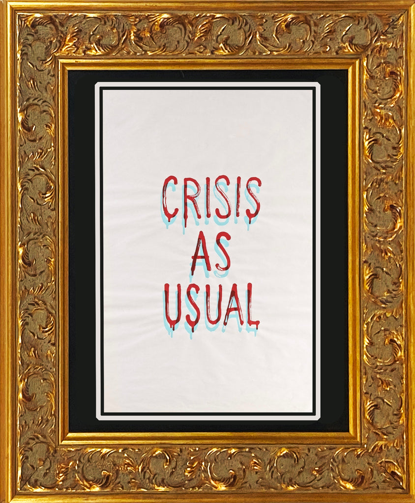 BANKSY 'GDP Crisis as Usual' (2019) RARE Custom Framed Original Screen Print