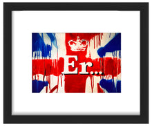 Load image into Gallery viewer, BANKSY &#39;Er...&#39; (2004) Rare Original Framed Union Jack Postcard