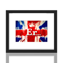 Load image into Gallery viewer, BANKSY &#39;Er...&#39; (2004) Rare Original Framed Union Jack Postcard