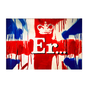 BANKSY 'Er...' (2004) Rare Original Framed Union Jack Postcard