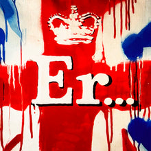 Load image into Gallery viewer, BANKSY &#39;Er...&#39; (2004) Rare Original Framed Union Jack Postcard