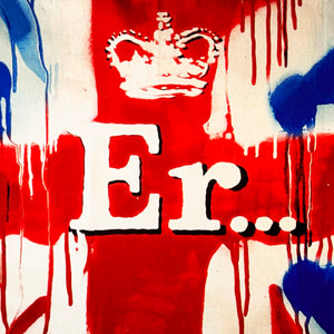 BANKSY 'Er...' (2004) Rare Original Framed Union Jack Postcard
