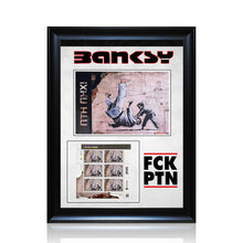 Load image into Gallery viewer, BANKSY &#39;FCK PTN&#39; (2023) Custom Framed Official Ukraine Stamps Set (AP)