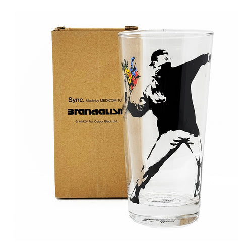 BANKSY x Brandalism 'Flower Thrower' (2018) Glass Tumbler