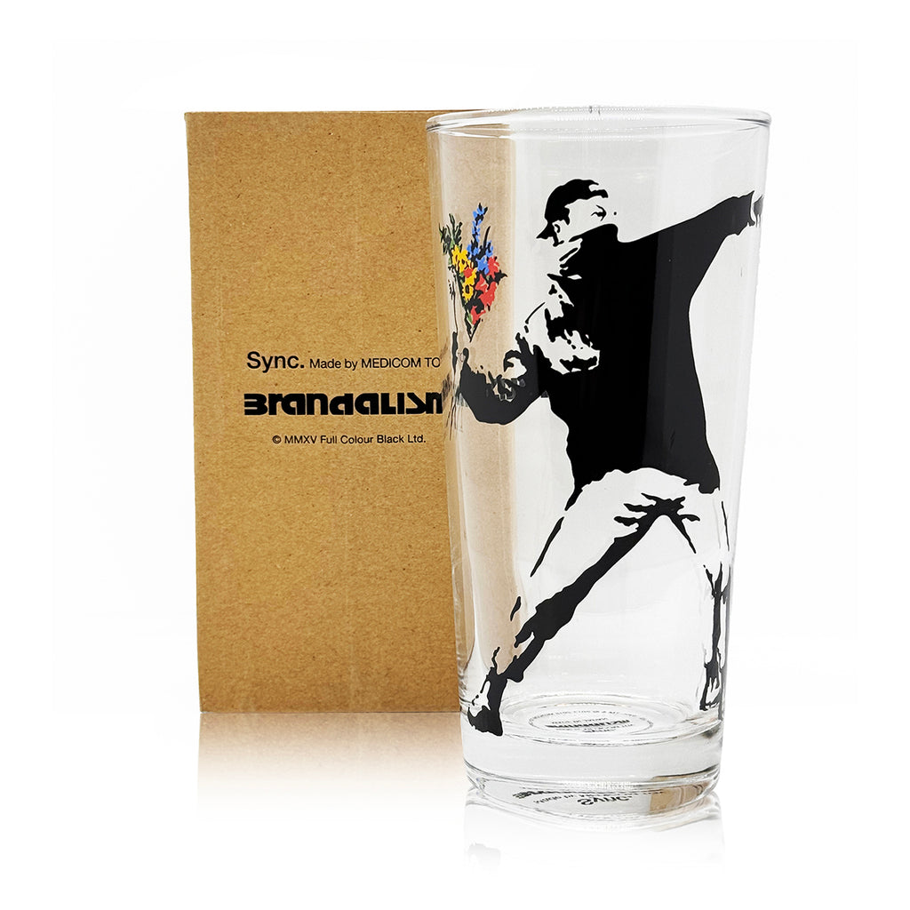 BANKSY x Brandalism 'Flower Thrower' (2018) Glass Tumbler