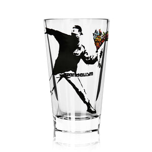 BANKSY x Brandalism 'Flower Thrower' (2018) Glass Tumbler