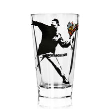 Load image into Gallery viewer, BANKSY x Brandalism &#39;Flower Thrower&#39; (2018) Glass Tumbler