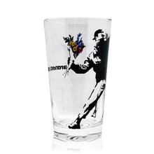 Load image into Gallery viewer, BANKSY x Brandalism &#39;Flower Thrower&#39; (2018) Glass Tumbler