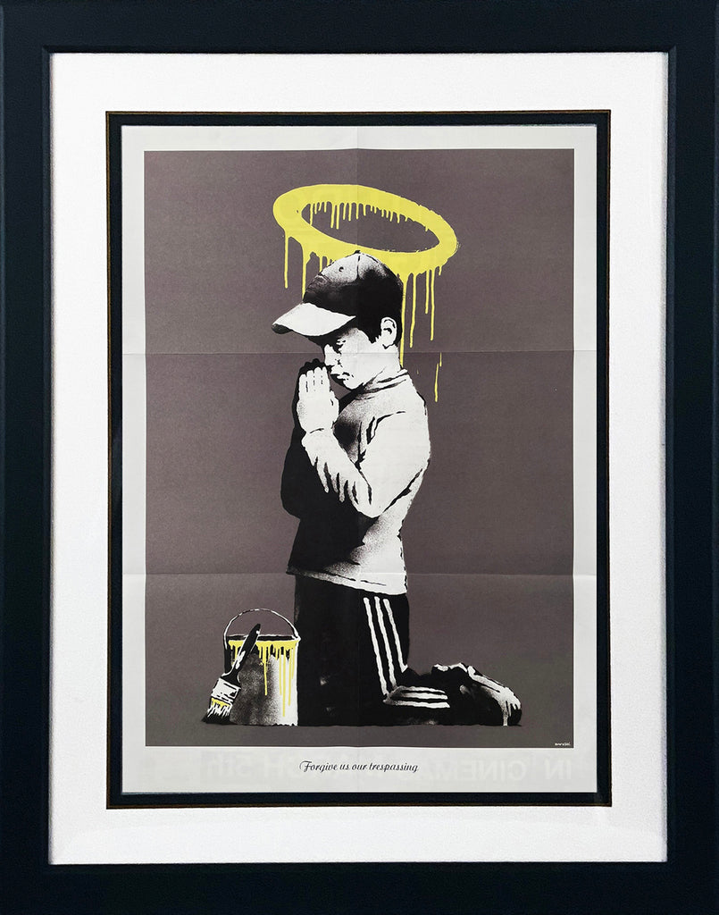 BANKSY 'Forgive Us Our Trespassing' (2010) RARE Custom Framed Lithograph Poster