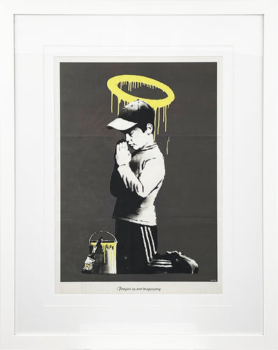 BANKSY 'Forgive Us Our Trespassing' (2010) Rare 2-Sided Framed Original Lithograph