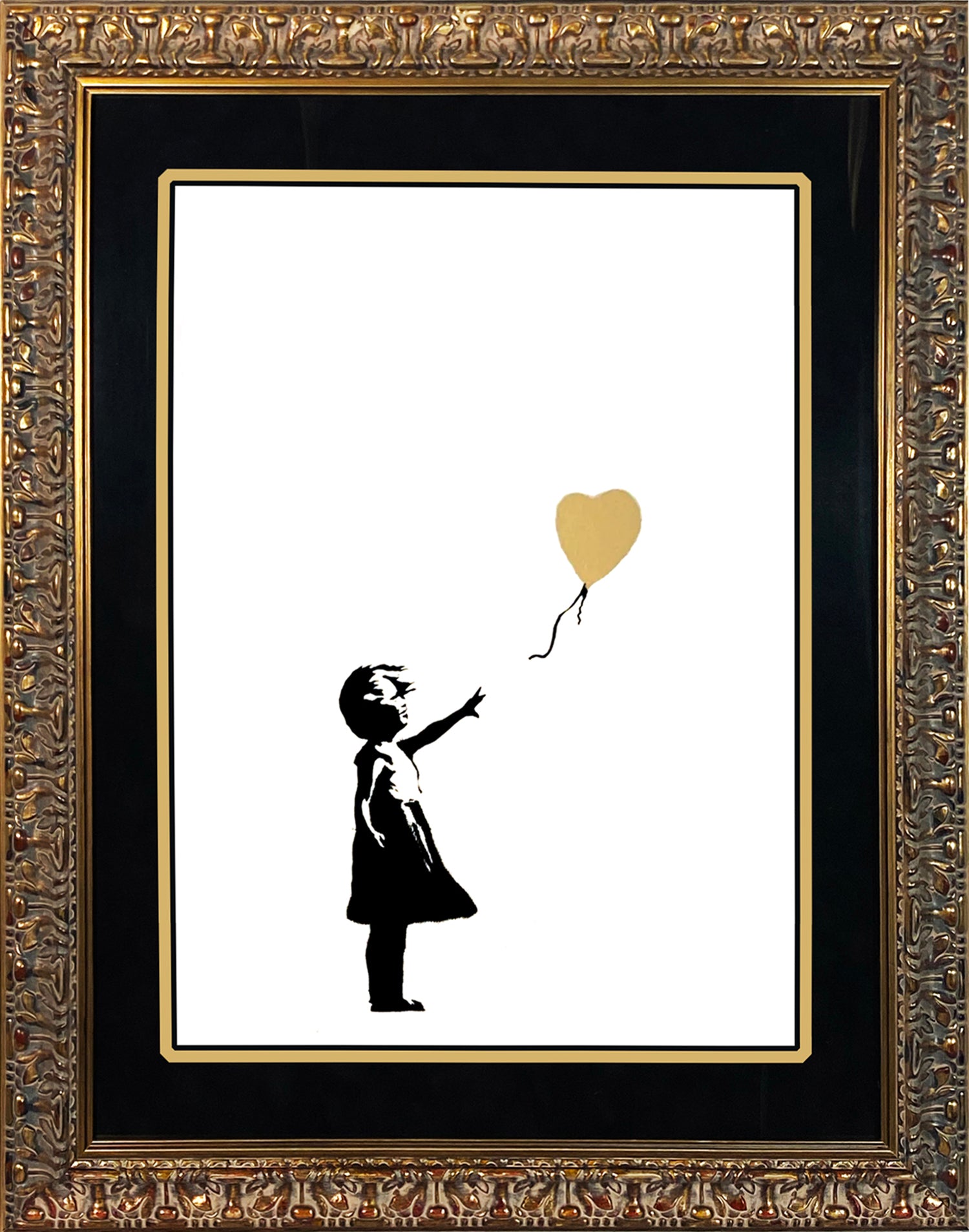 BANKSY 'Girl with Balloon' (2021) Custom Framed Replica Screen Print (