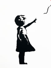 Load image into Gallery viewer, BANKSY &#39;Girl with Balloon&#39; (2021) Custom Framed Replica Screen Print (gold)