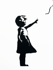 BANKSY 'Girl with Balloon' (2021) Custom Framed Replica Screen Print (gold)