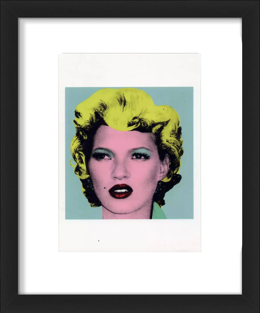 BANKSY 'Kate Moss' (2005) Framed Original Crude Oils Invite Postcard - Signari Gallery 
