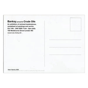BANKSY 'Kate Moss' (2005) Framed Original Crude Oils Invite Postcard - Signari Gallery 