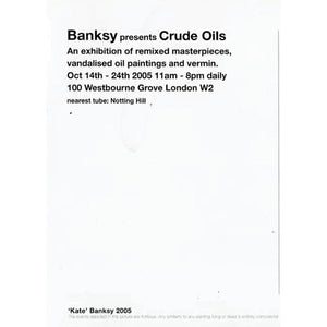 BANKSY 'Kate Moss' (2005) Framed Original Crude Oils Invite Postcard - Signari Gallery 