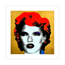 Load image into Gallery viewer, BANKSY &#39;Kate Moss&#39; (2006) Custom Framed REPRODUCTION Screen Print (apr./gold)