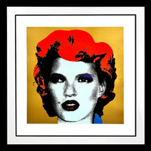 Load image into Gallery viewer, BANKSY &#39;Kate Moss&#39; (2006) Custom Framed REPRODUCTION Screen Print (apr./gold)