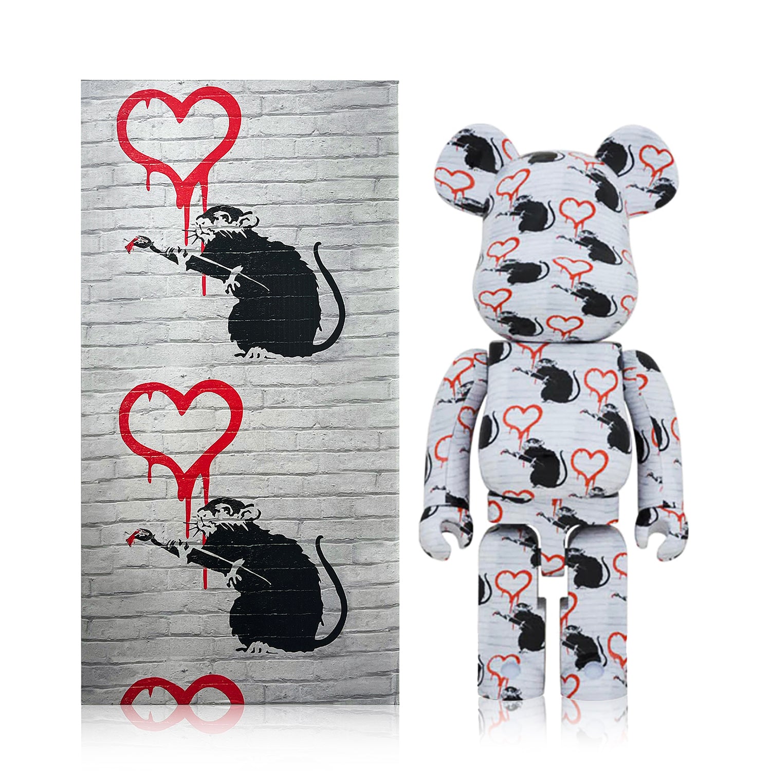 BANKSY (after) x Be@rbrick 'Love Rat' (2020) 1000% Designer Art 